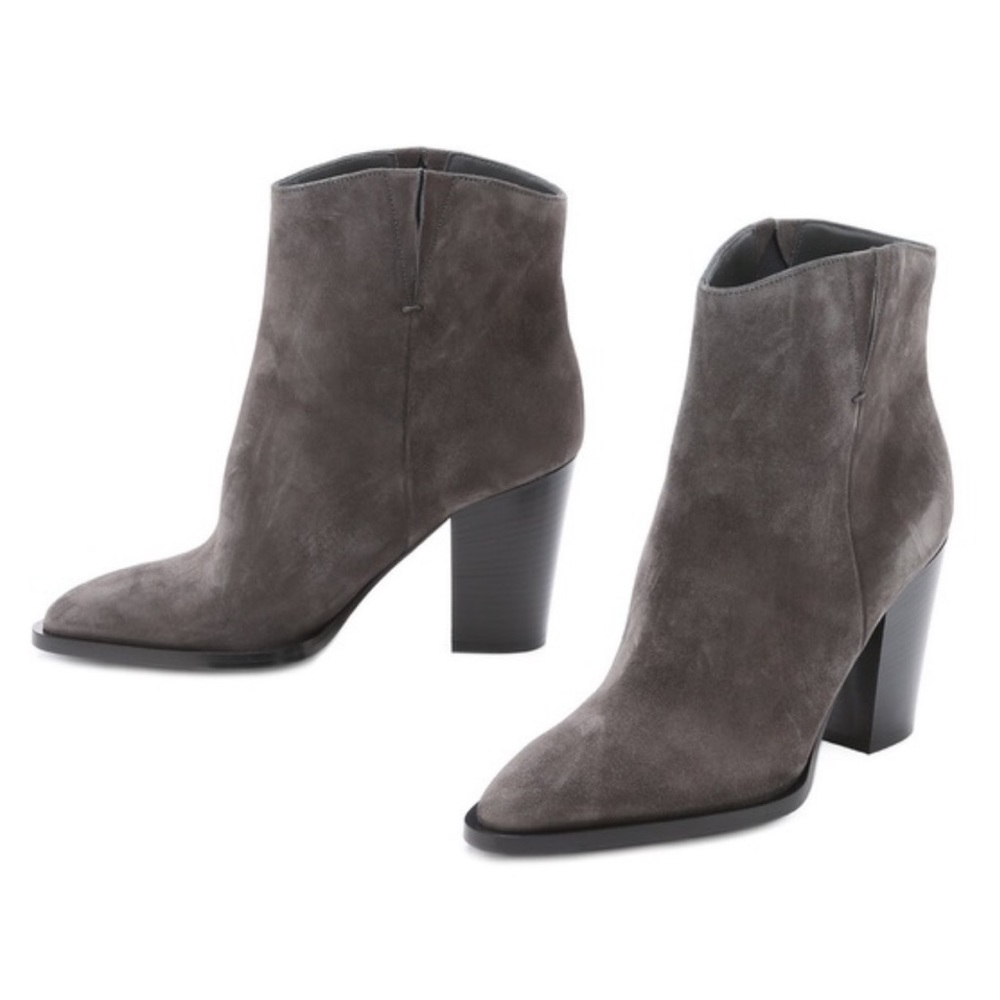 VINCE ERVING CHARCOAL SUEDE ANKLE BOOTS